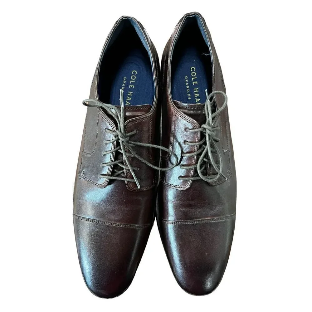 Cole Haan Men’s Harrison Grand Cap Toe Oxford British burgundy brown 12M